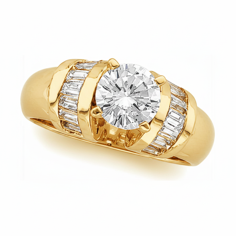 The Ivoria Accented Engagement Ring — Yellow Gold