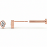 The Jehanne — Pear Bezel Stud Earrings — Rose Gold