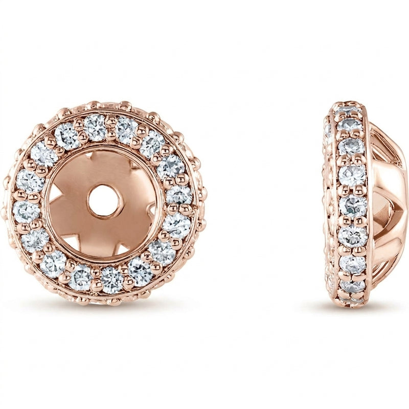 The Junia — Halo Earrings — Rose Gold