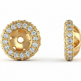 The Junia — Halo Earrings — Yellow Gold