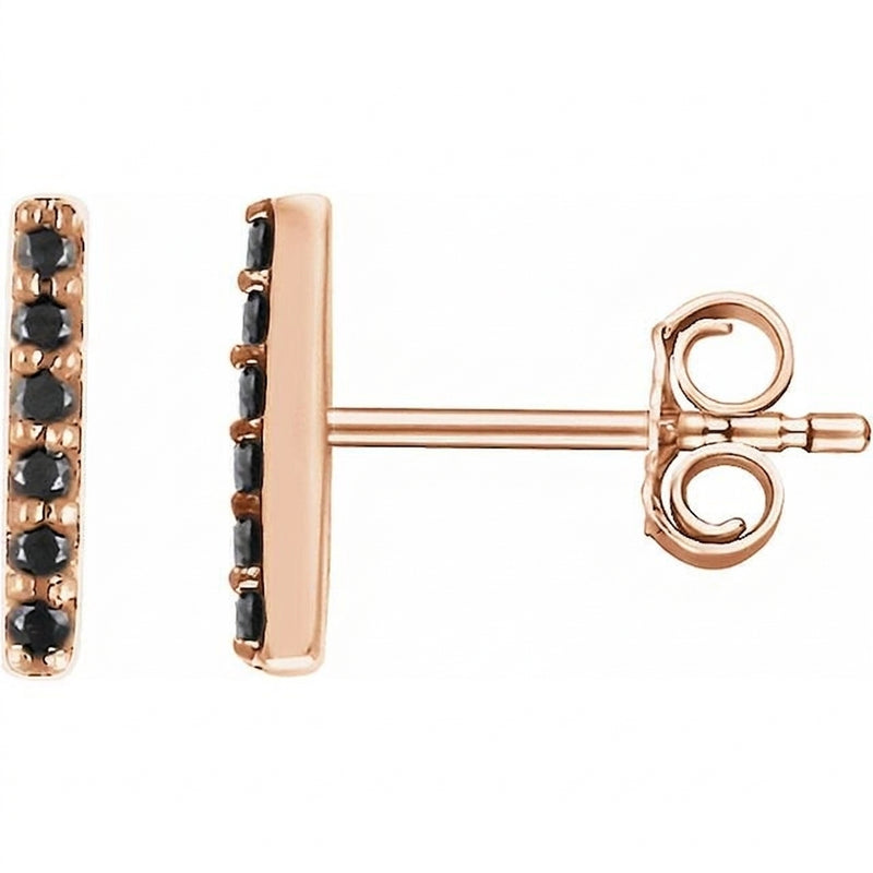 1/10 ctw The Kaja — Round Diamond Earrings — Rose Gold