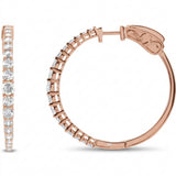 1 1/3 ctw The Kerala — Round Accented Hoop Earrings — Rose Gold