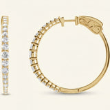 1 1/3 ctw The Kerala — Round Accented Hoop Earrings — Yellow Gold