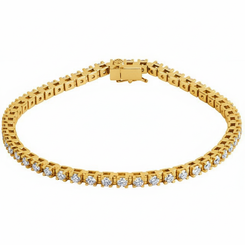 3 1/2 ctw The Kestrel — Line Diamond Bracelet — Yellow Gold