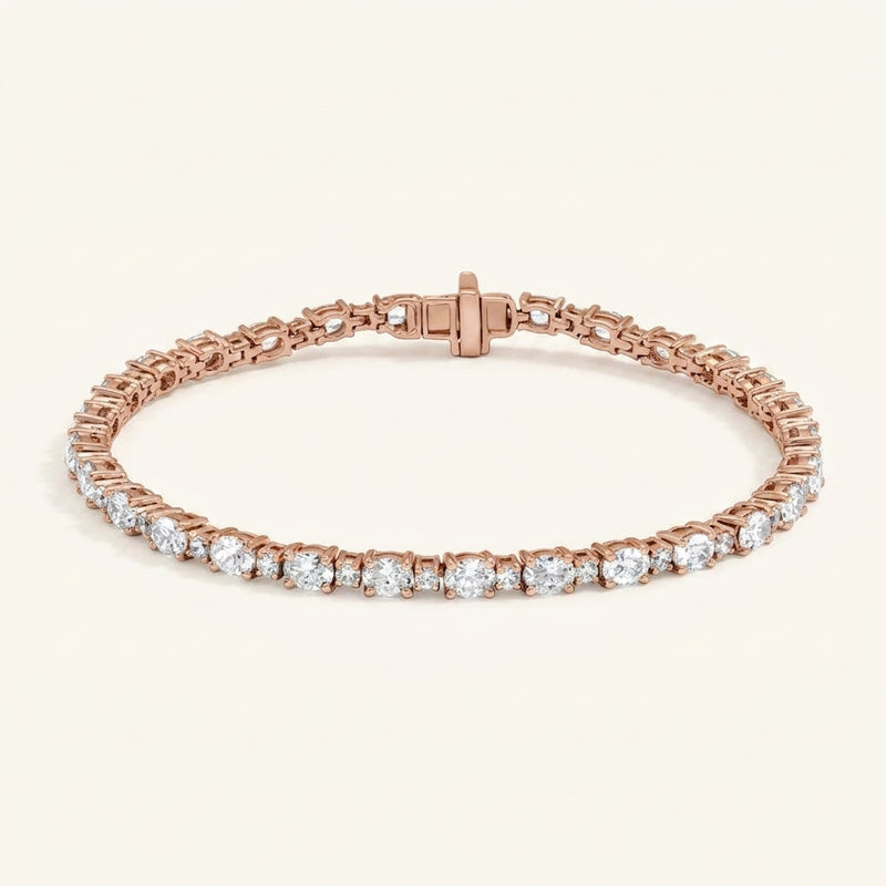 5 1/2 ctw The Kymira — Line Diamond Bracelet — Rose Gold