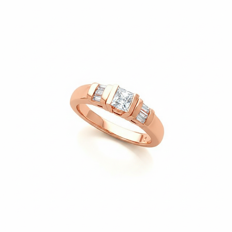 The Marlo Accented Engagement Ring — Rose Gold