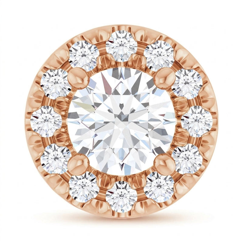 1/3 ctw The Norelle — Round Halo Pendant — Rose Gold
