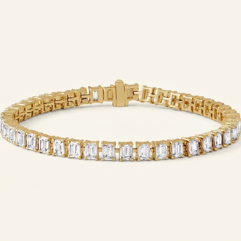 10 1/2 ctw The Oenone — Line Diamond Bracelet — Yellow Gold