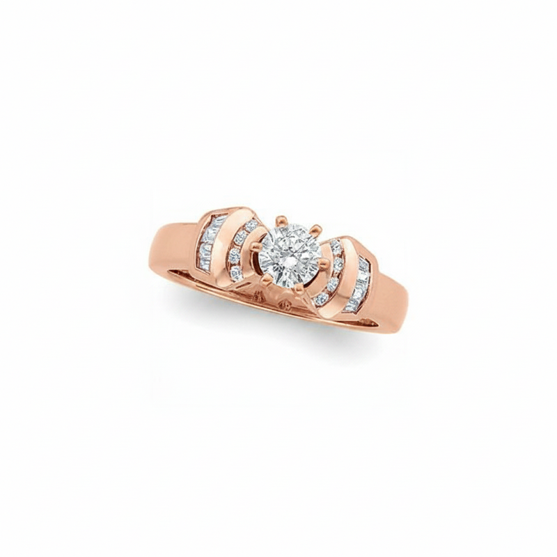 The Orla Accented Engagement Ring — Rose Gold
