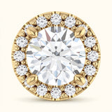The Petra — Round Halo Pendant — Yellow Gold