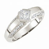The Primrose Bezel Engagement Ring — White Gold