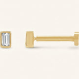 The Quenby — Straight Baguette Bezel Stud Earrings — Yellow Gold