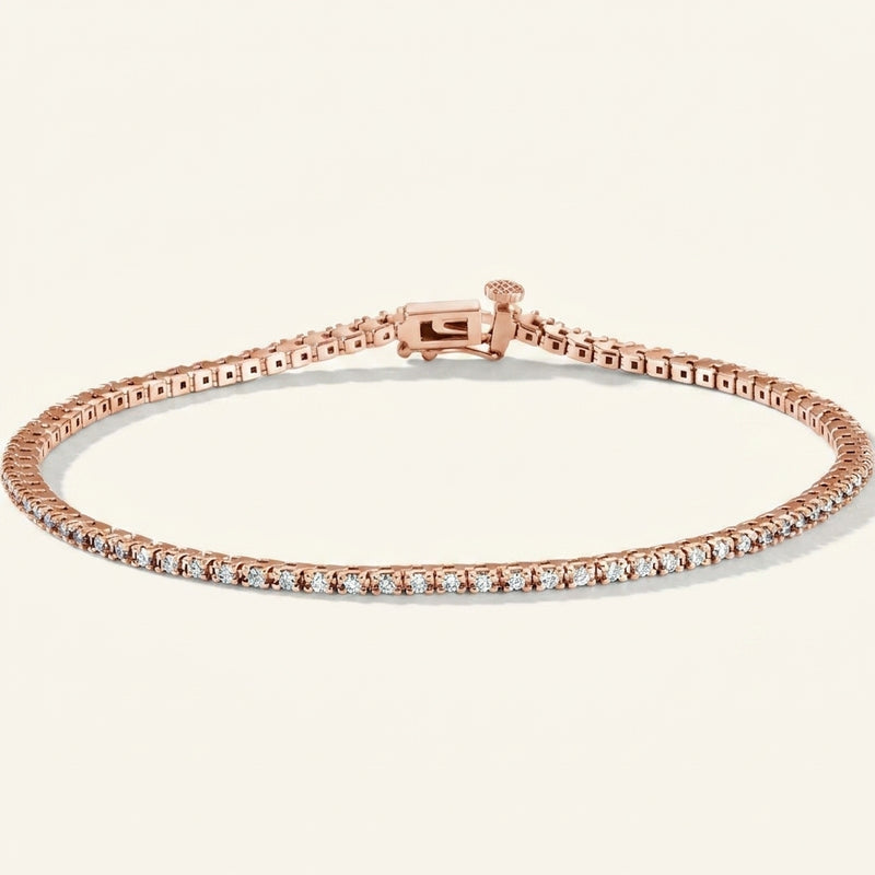 7/8 ctw The Rhea — Line Diamond Bracelet — Rose Gold