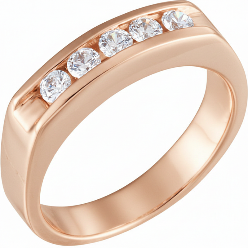 The Sapphine Anniversary Band — Rose Gold