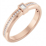 The Stark — Accented Wedding Band — Rose Gold