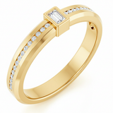 The Stark — Accented Wedding Band — Yellow Gold