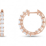 3 ctw The Syla — Emerald Hoop Earrings — Rose Gold