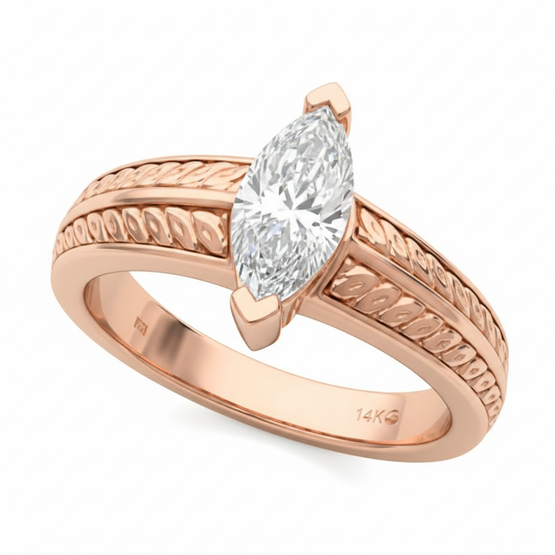 The Thessaly Solitaire Engagement Ring — Rose Gold