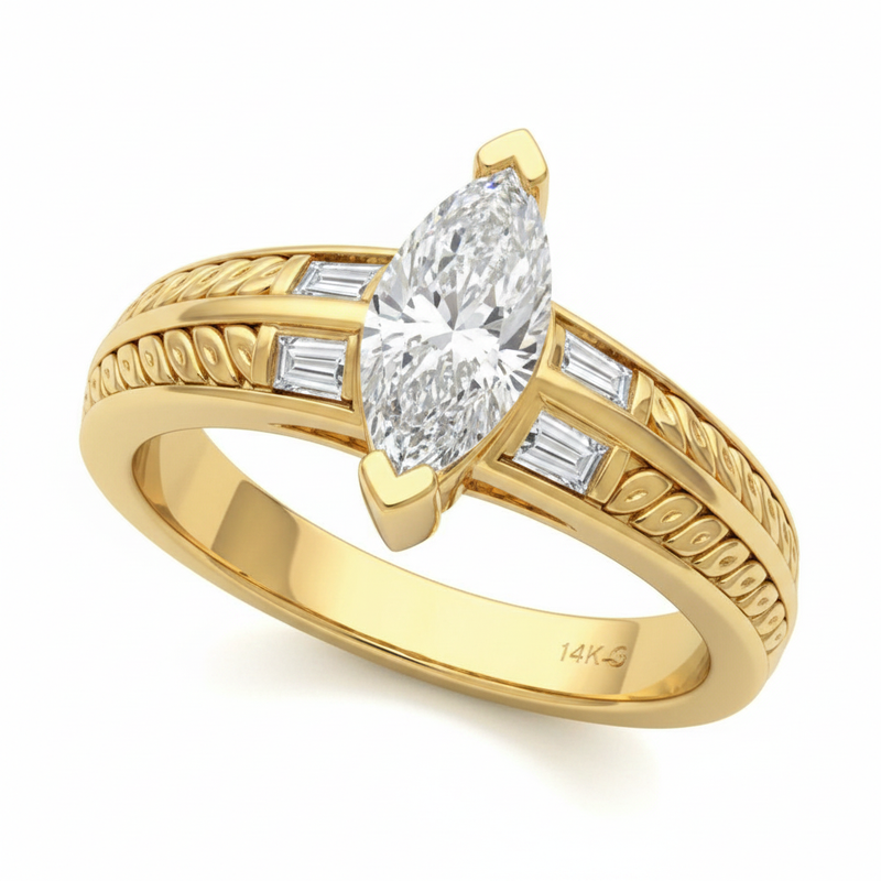 The Thessaly Solitaire Engagement Ring — Yellow Gold