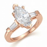 The Topaz Three-Stone Engagement Ring — Rose Gold