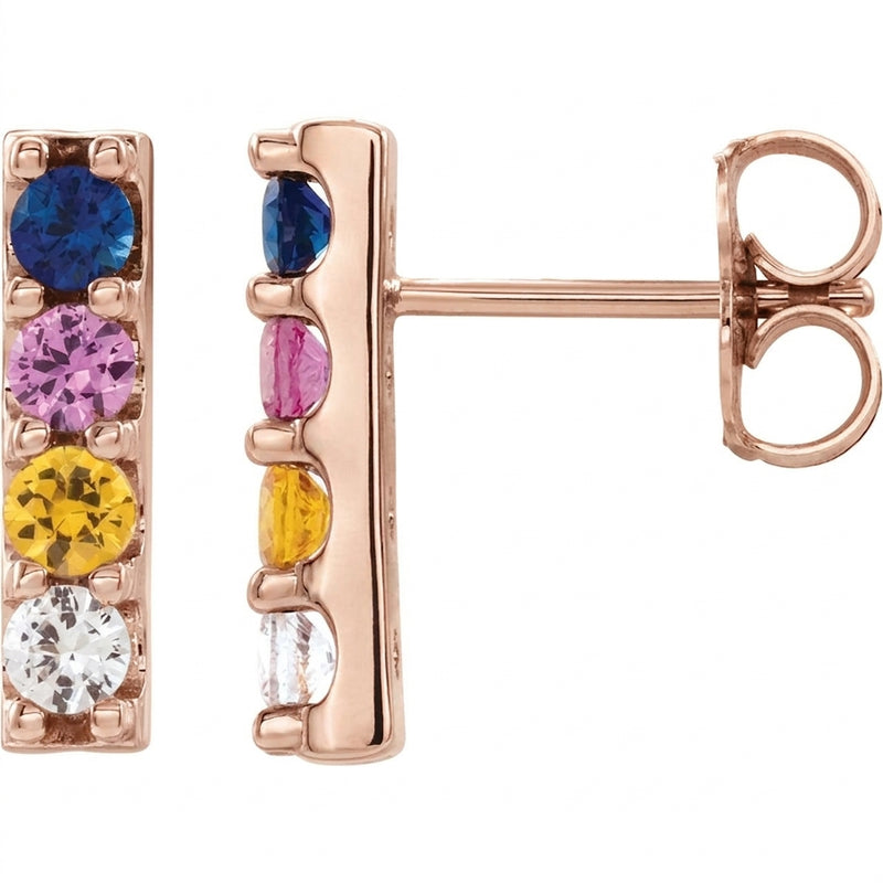 1/2 ctw The Ulixes — Round Accented Earrings — Rose Gold
