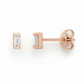 The Umbria — Bezel Stud Earrings — Rose Gold