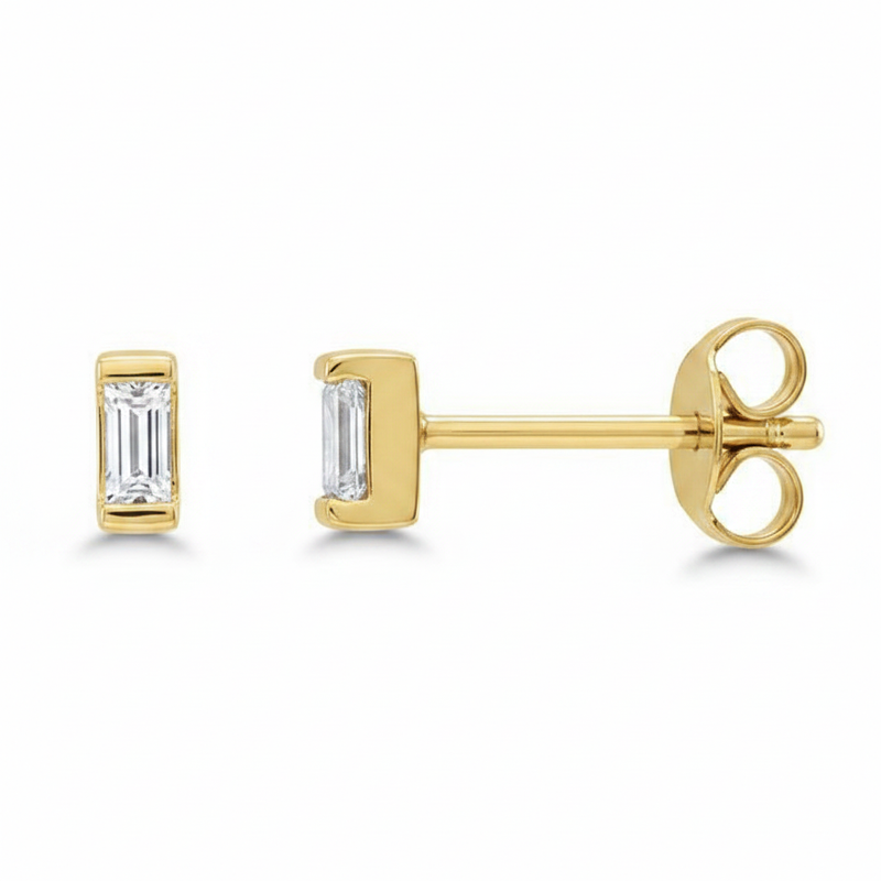 The Umbria — Bezel Stud Earrings — Yellow Gold