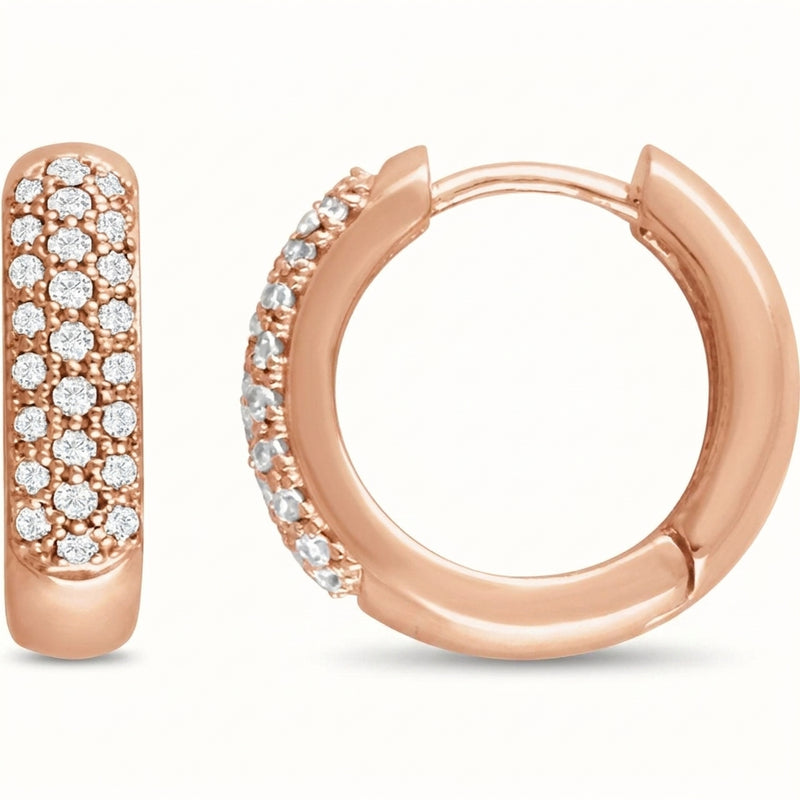 The Velorum — Round Hoop Earrings — Rose Gold