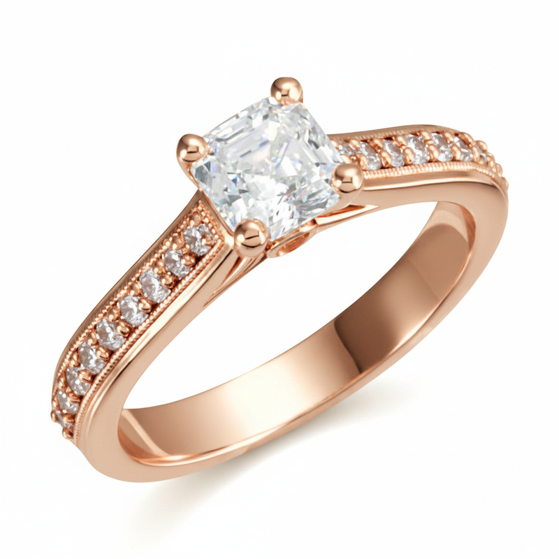 The Winona Accented Engagement Ring — Rose Gold