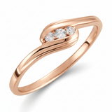 The Xenia Three-Stone Engagement Ring — Rose Gold