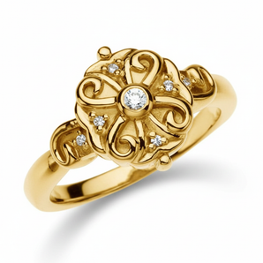 The Zenaide Accented Engagement Ring — Yellow Gold