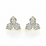 1 ctw Three-Stone Earrings — Yellow Gold