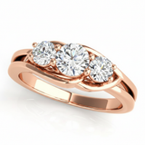 Three-Stone Engagement Ring (Round Center) — Rose Gold