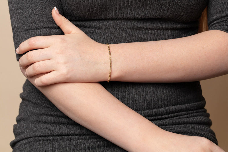 14K 2.7mm Two-Tone Fancy Ice Chain Bracelet