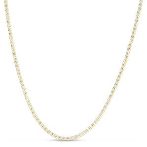10K 2.7mm Two-Tone Fancy Ice Chain