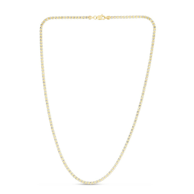 10K 2.7mm Two-Tone Fancy Ice Chain