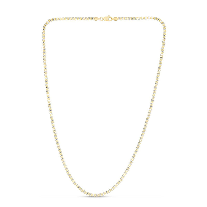 14K 2.7mm Two-Tone Fancy Ice Chain