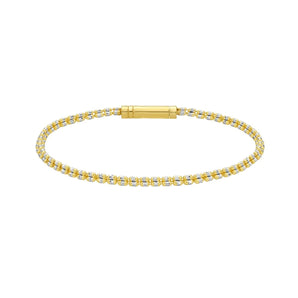 14K 2.7mm Two-Tone Fancy Ice Chain Bracelet