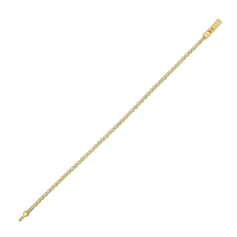 14K 2.7mm Two-Tone Fancy Ice Chain Bracelet
