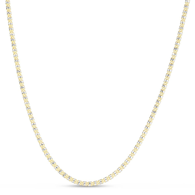 14K 2.7mm Two-Tone Fancy Ice Chain