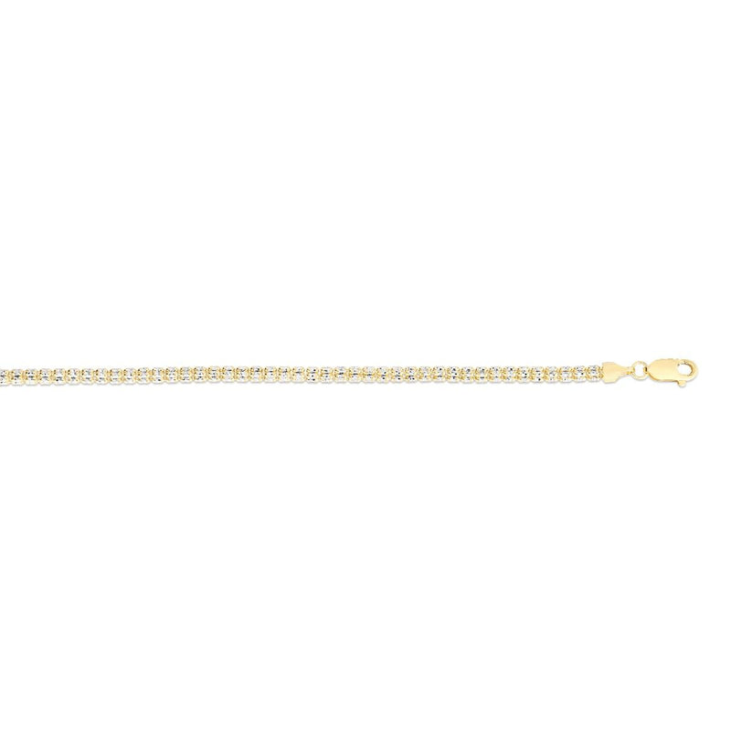 10K 3.3mm Two-Tone Fancy Ice Chain