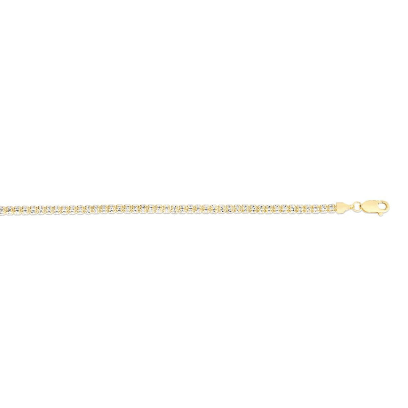 14K 3.3mm Two-Tone Fancy Ice Chain