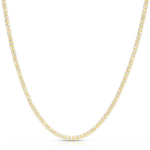 14K 3.3mm Two-Tone Fancy Ice Chain