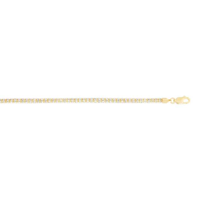 14K 3.8mm Two-Tone Fancy Ice Chain
