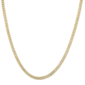 10K 4.25mm Two-Tone Fancy Ice Chain