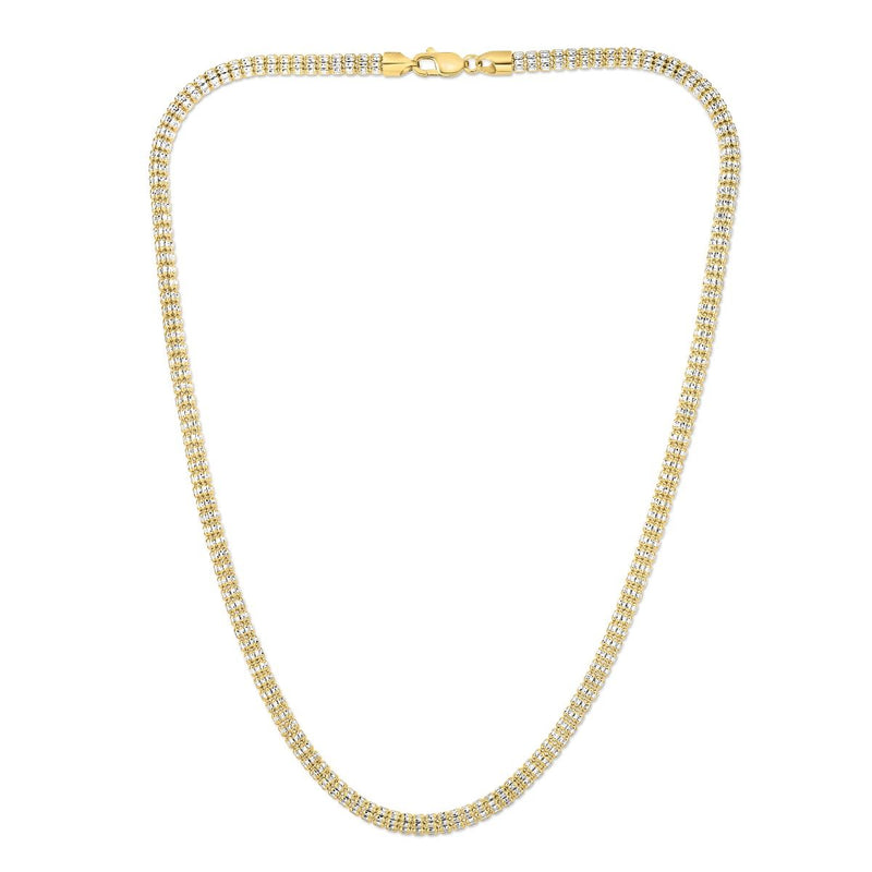 14K 4.25mm Two-Tone Fancy Ice Chain