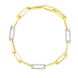 14K .96ct Diamond Paperclip Chain