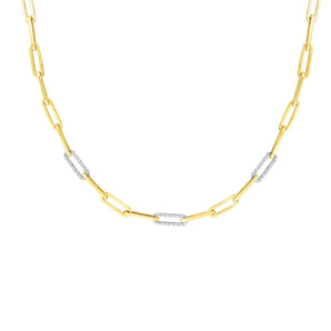 14K .96ct Diamond Paperclip Chain