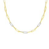 14K .96ct Diamond Paperclip Chain