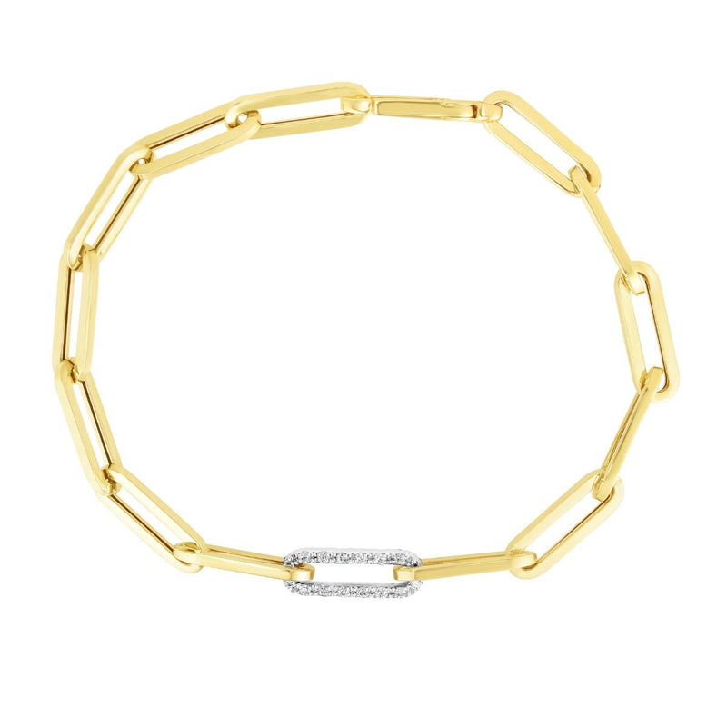 14K .32ct Diamond Paperclip Chain